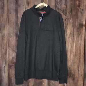 Orvis Grey 1/2 zip pullover sweatshirt.